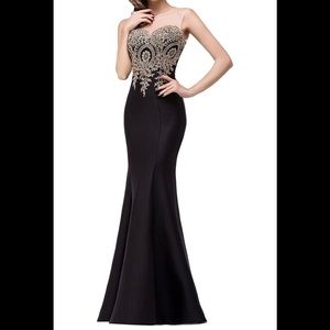 Black formal mermaid evening dress
